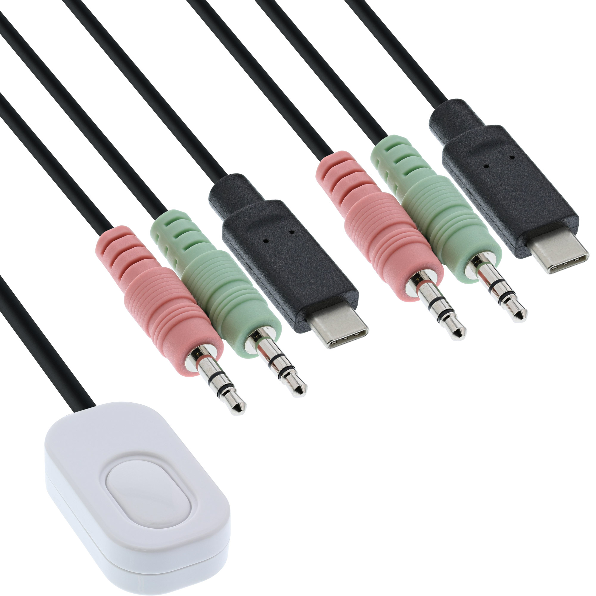 InLine KVM Switch, 2-port, USB-C to DisplayPort 1.2, 4K, audio, integr. cable – image 2