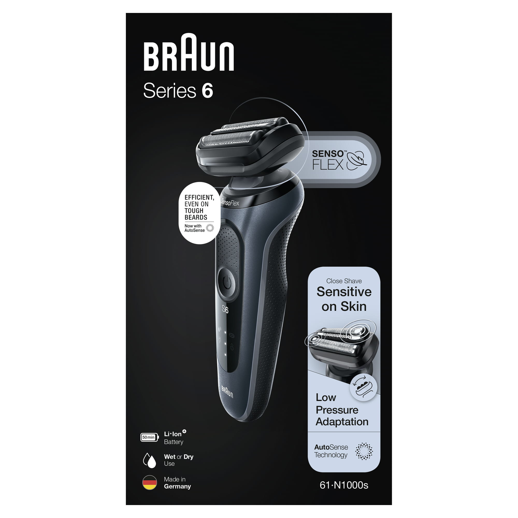Braun Series 6 61-N1000s Foil shaver Black, Grey – image 3