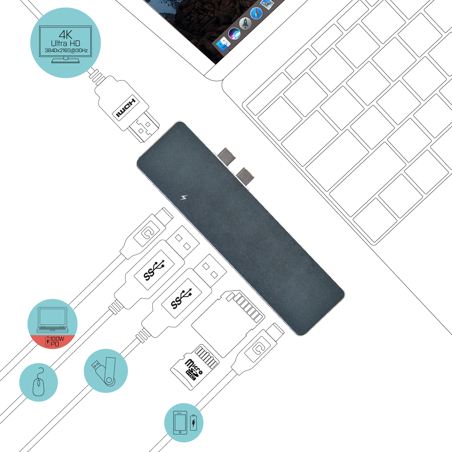 i-tec Metal Thunderbolt 3 Docking Station for Apple MacBook Pro/Air + Power Delivery – image 4