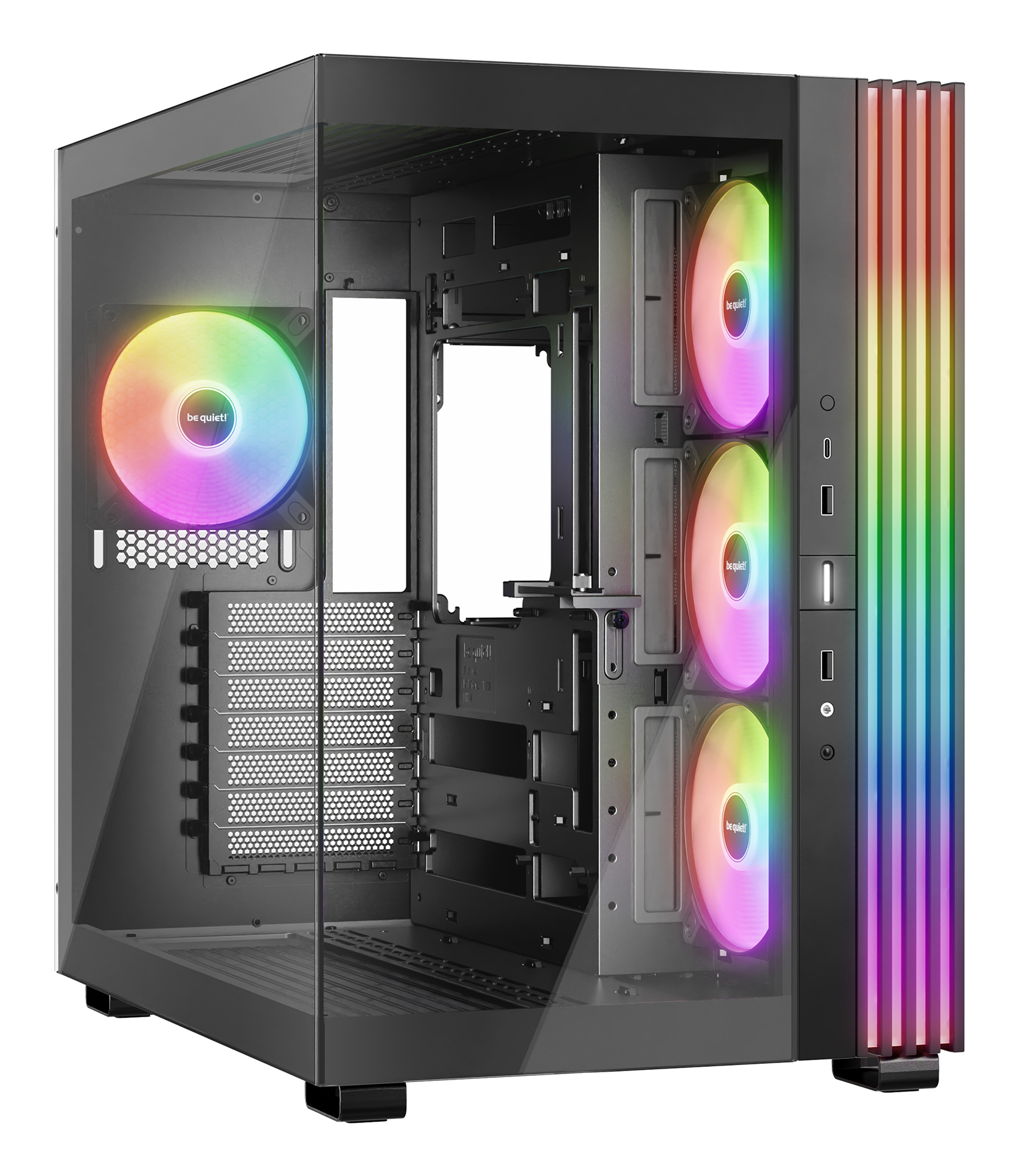 Gabinete Gamer be quiet! LIGHT BASE 600 LX Black - Media Torre - ATX/M-ATX/Mini-ATX - 4 Ventiladores - Panel Lateral - Negro - BGW67