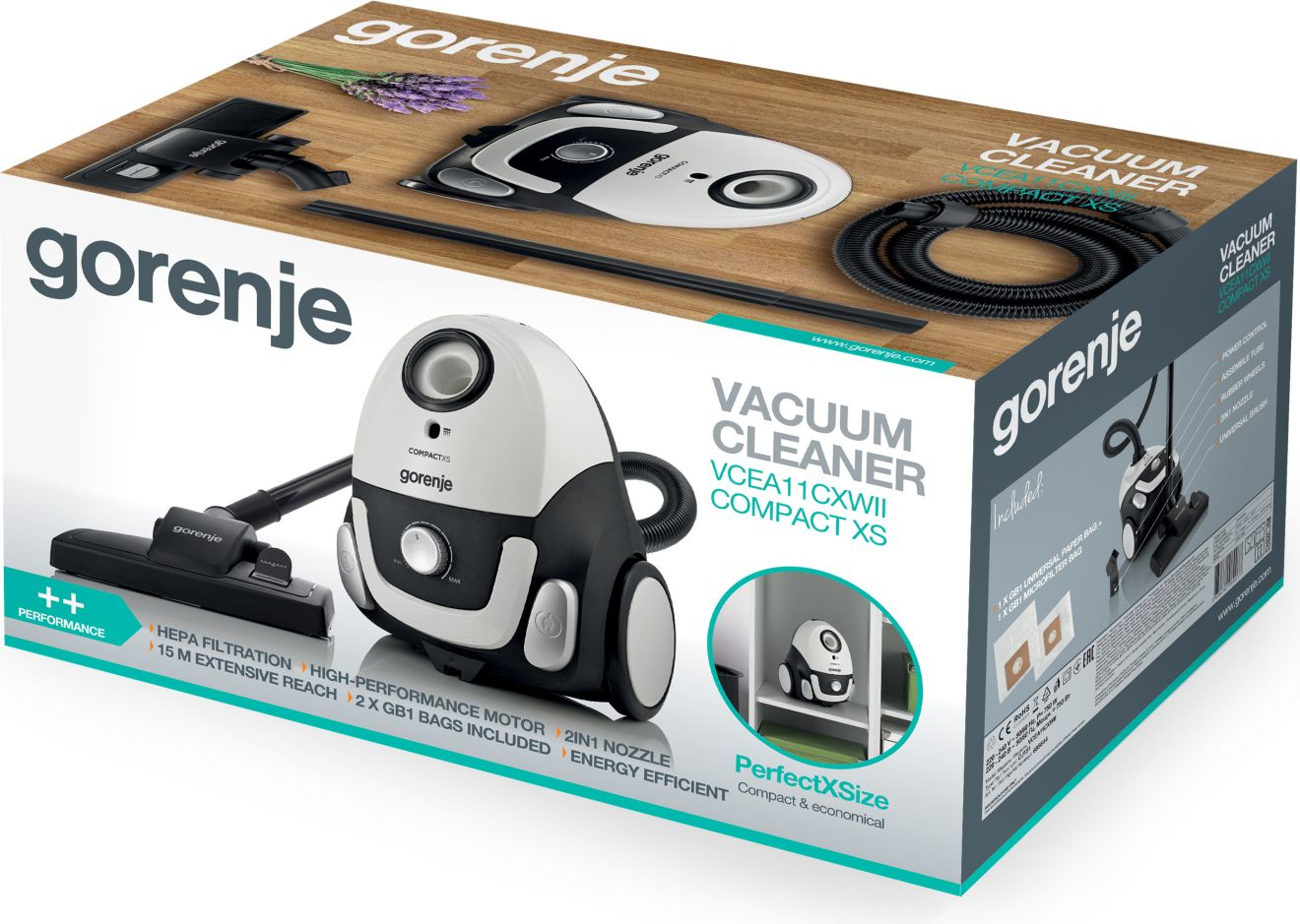 Gorenje VCEA11CXWII 2 L Cylinder vacuum Dry 750 W Dust bag – image 5