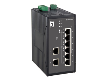 LevelOne 4 x 802.3at PoE + 4 FE Web Smart Switch -40 ~ 75C, DIN-rail