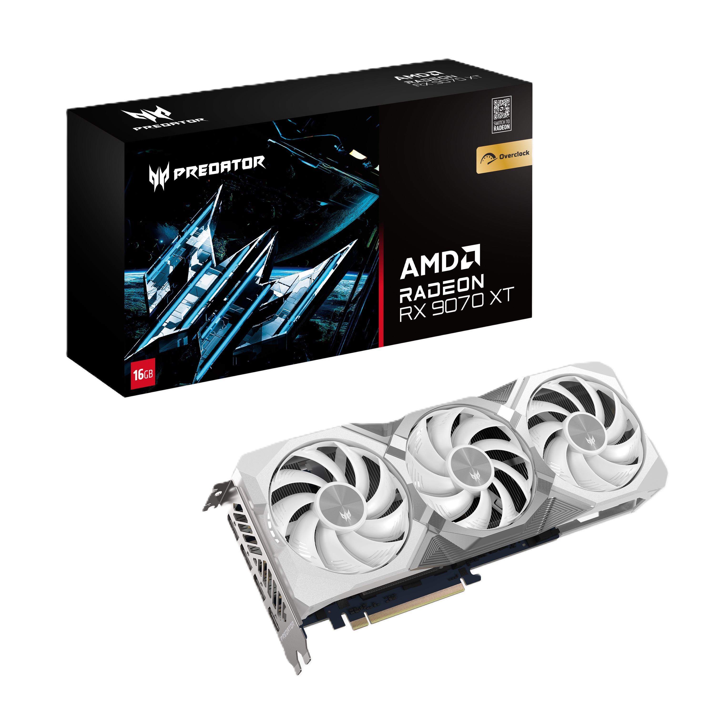 Predator Bifrost™ RX 9070 XT OC 16GB White Edition Skjermkort