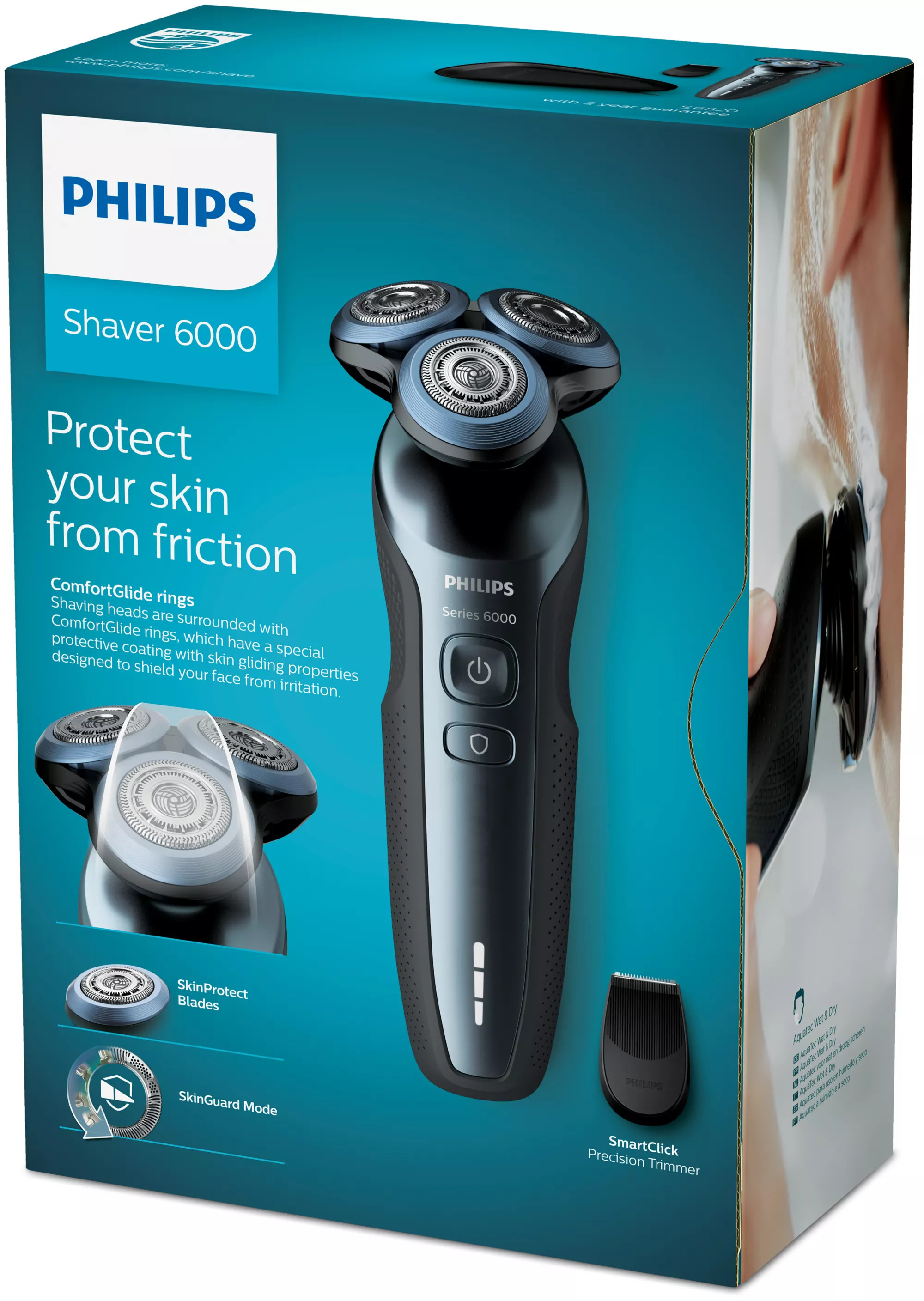 Philips 6000 series S6820/11 men's shaver Rotation shaver Trimmer Blue, Grey – image 2
