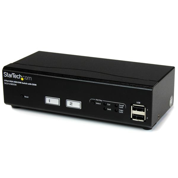 StarTech.com 2 Port USB VGA KVM Switch with DDM Fast Switching Technology and Cables – image 1