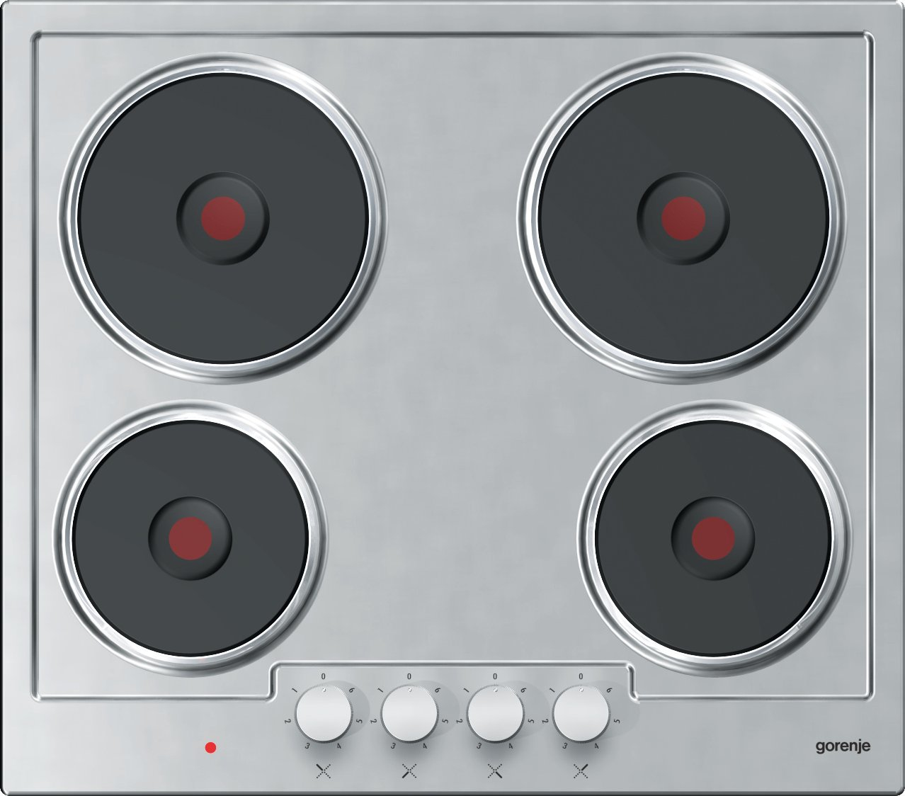 Gorenje E6N1BX hob Stainless steel Built-in Sealed plate 4 zone(s)