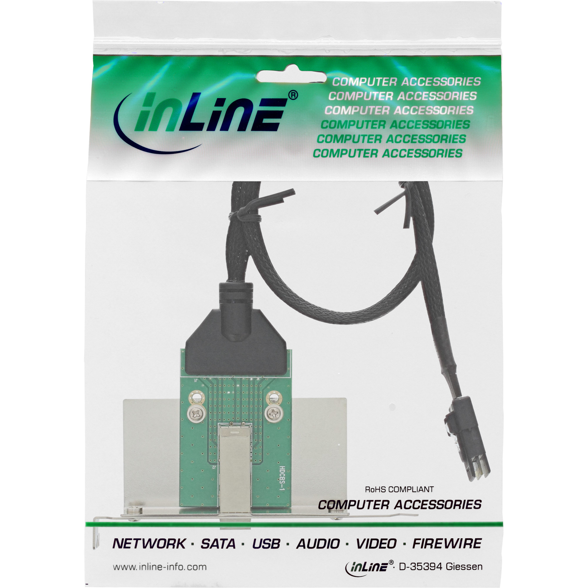 InLine SAS HD Bracket with Cable ext. SFF-8644 / int. SFF-8087 0.5m – image 2