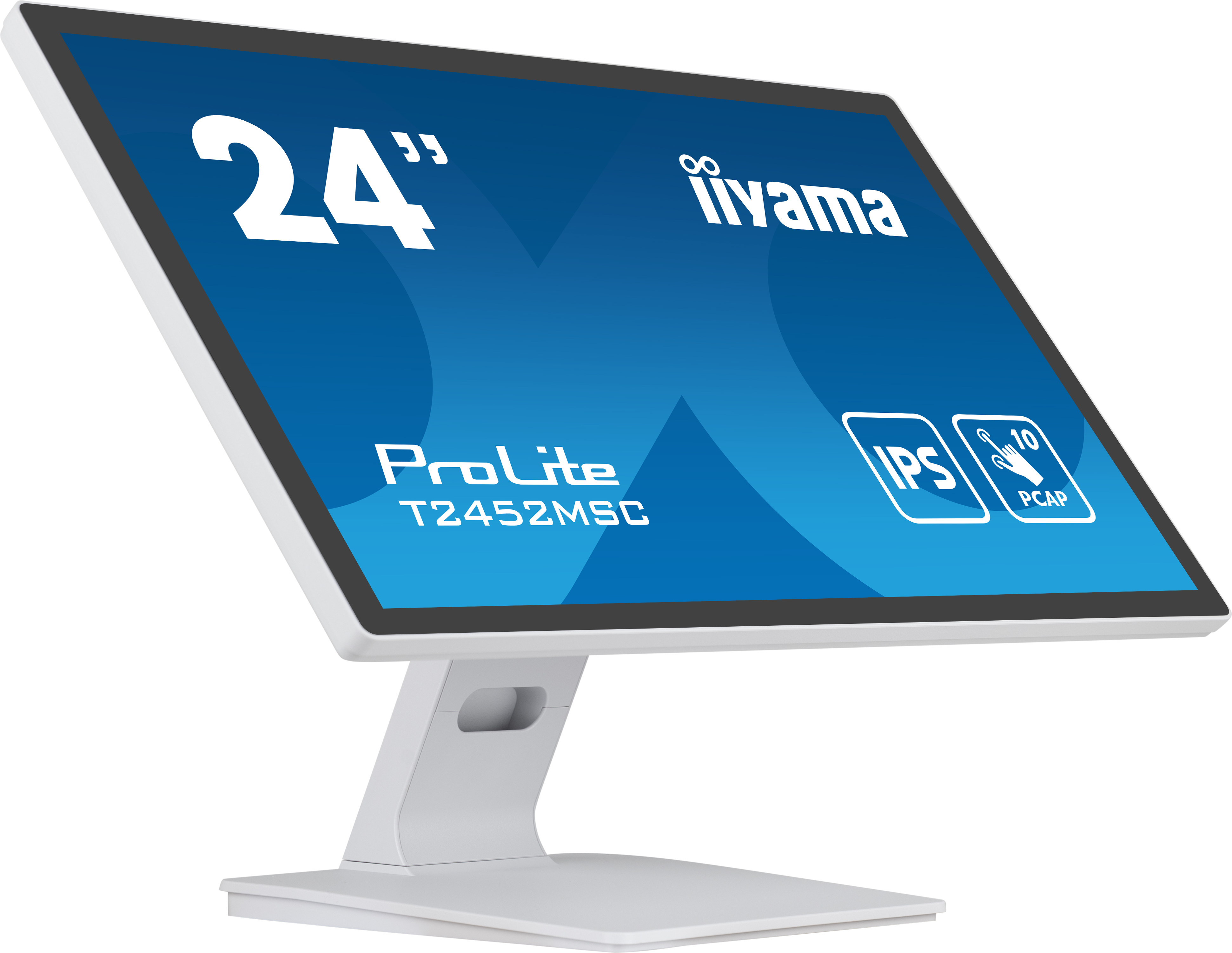 iiyama ProLite T2452MSC-W1 - LED monitor - 24" (23.8" viewable) - touchscreen - 1920 x 1080 Full HD (1080p) - IPS - 400 cd/m� - 1000:1 - 14 ms - HDMI, DisplayPort - speakers - white