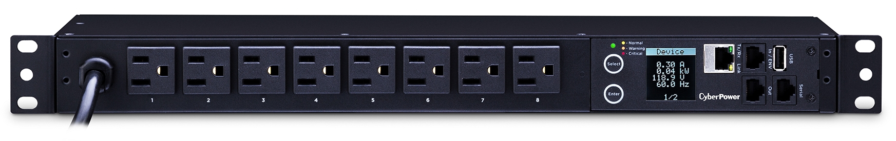 CyberPower PDU31001 power distribution unit (PDU) 8 AC outlet(s) 1U Black – image 1