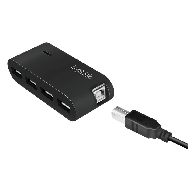 Logilink USB-HUB 4-Port m. Netzteil    schwarz