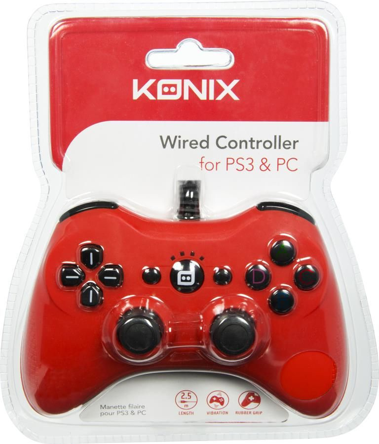 Konix 3328170240901 Gaming Controller Red USB Gamepad Analogue / Digital PC, Playstation 3 – image 2