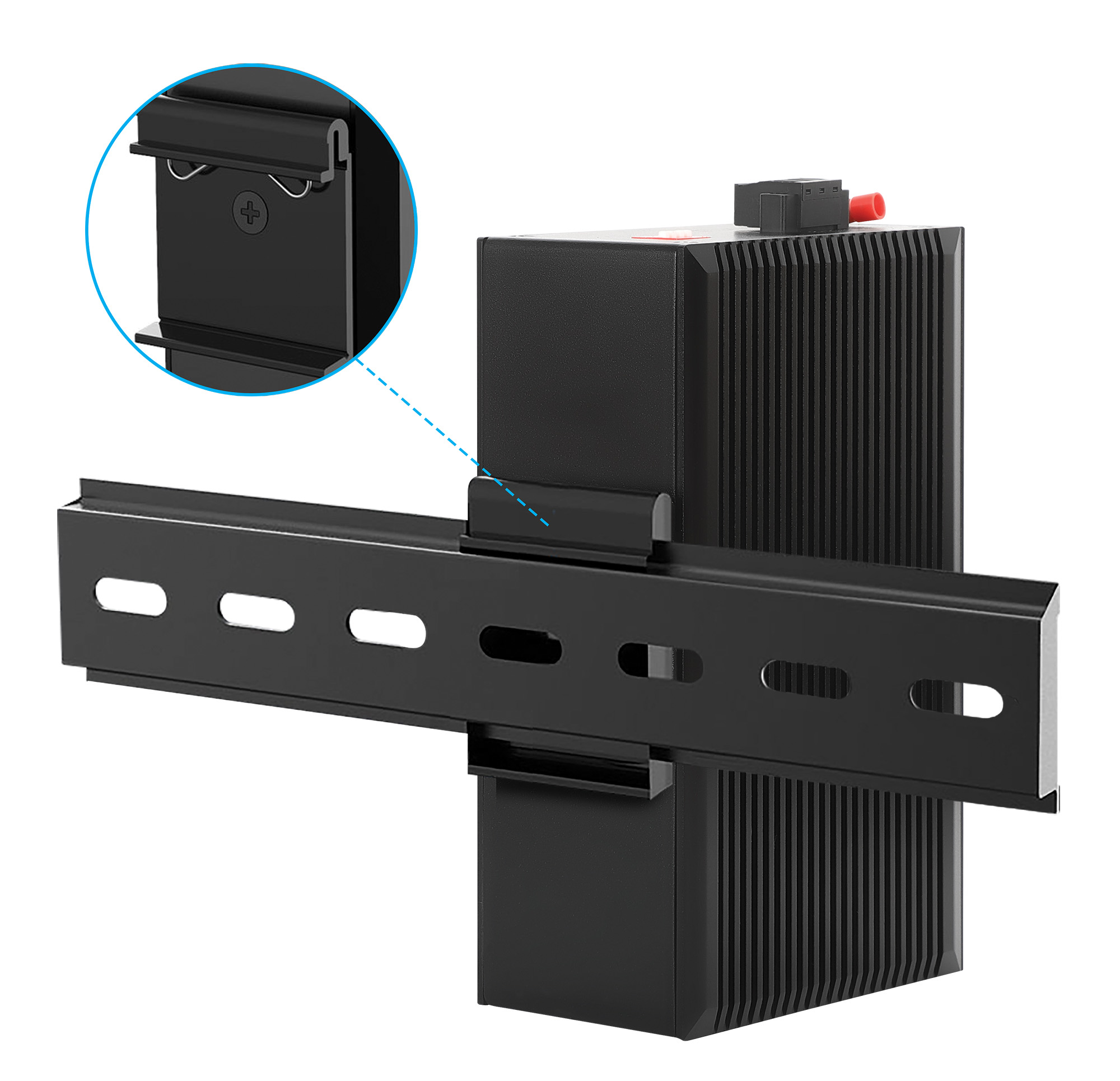 Intellinet Industrial Gigabit Media Converter 10/100/1000Base-TX to 1000Base-LX (SC) Single-mode, 20 km (12.4 mi.), IP40-rated Metal Housing, DIN-Rail Mount – image 6