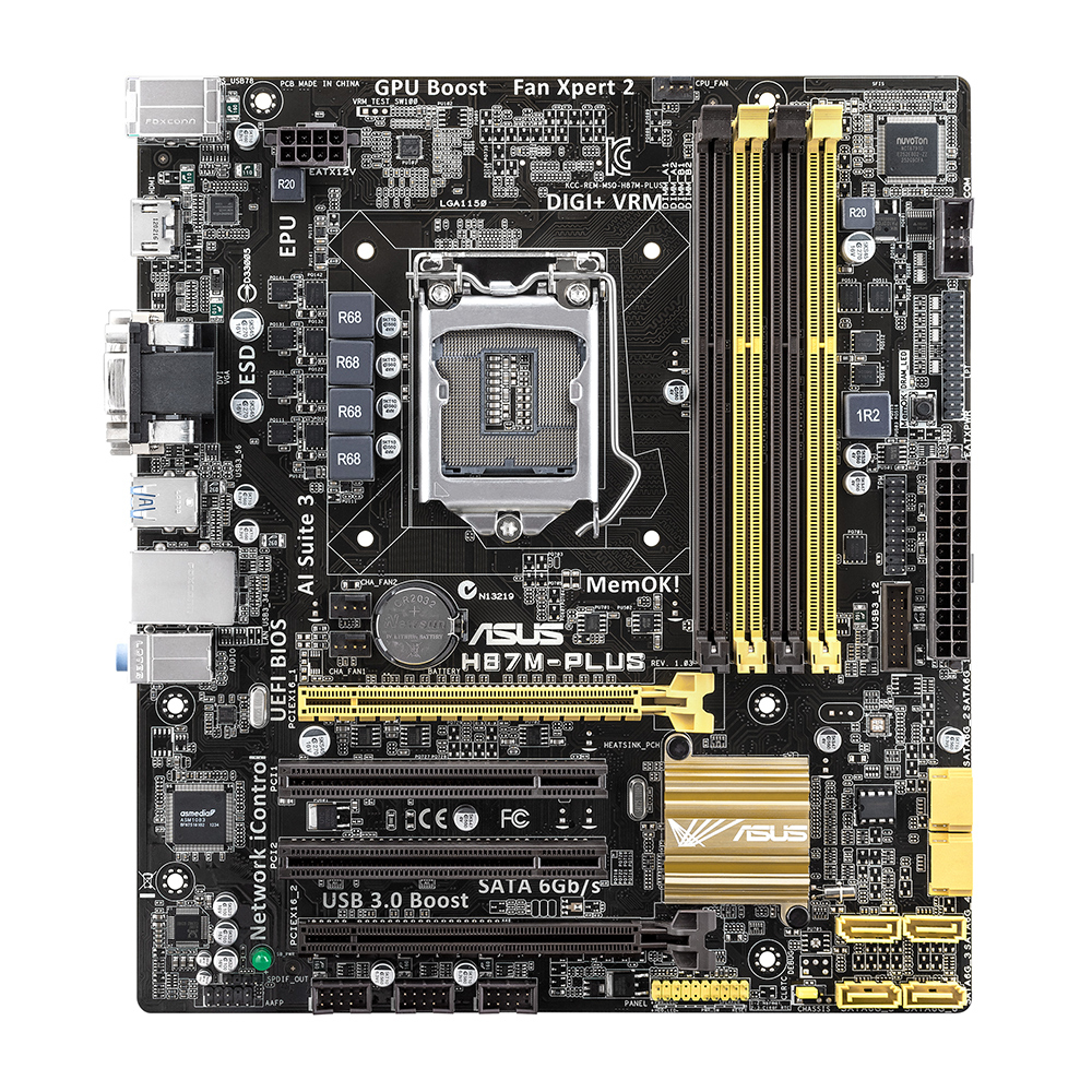 ASUS H87M-PLUS Intel® H87 LGA 1150 (Socket H3) micro ATX – image 1
