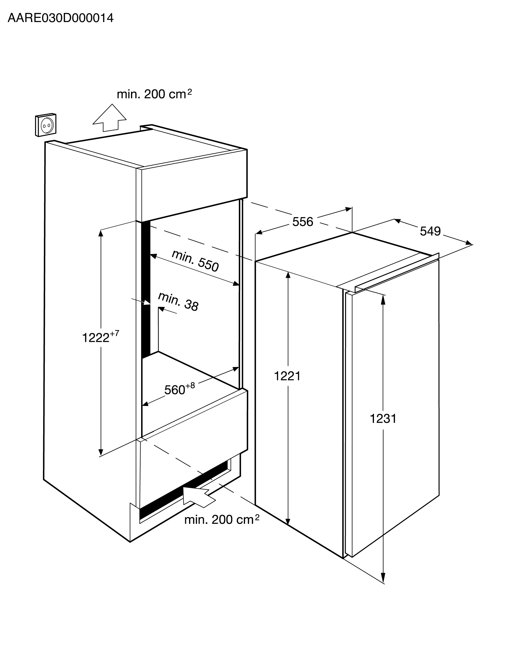 AEG SKS61240F0 combi-fridge Built-in – image 4