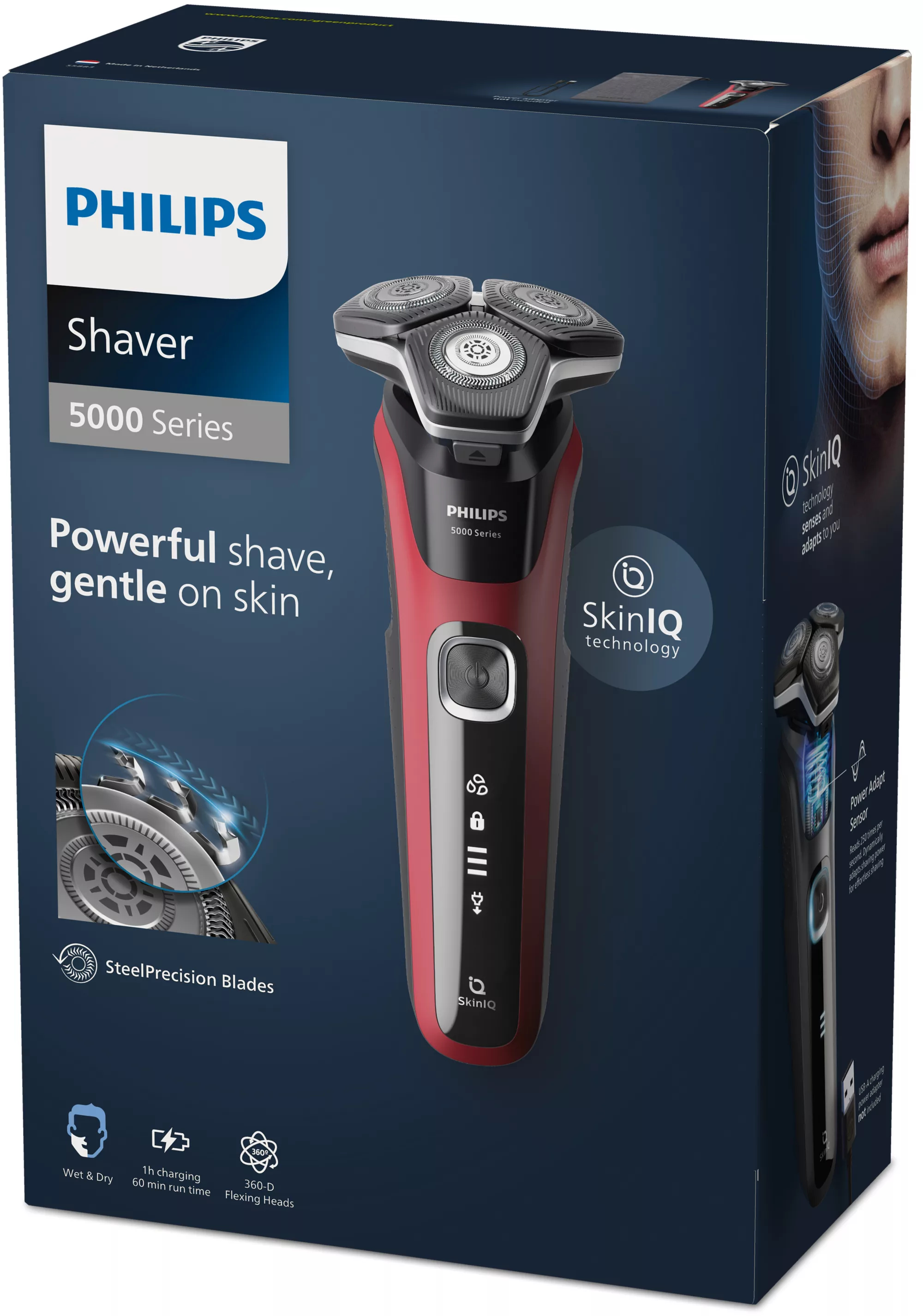 Philips SHAVER Series 5000 S5883/10 men's shaver Rotation shaver Trimmer Black, Red – image 3