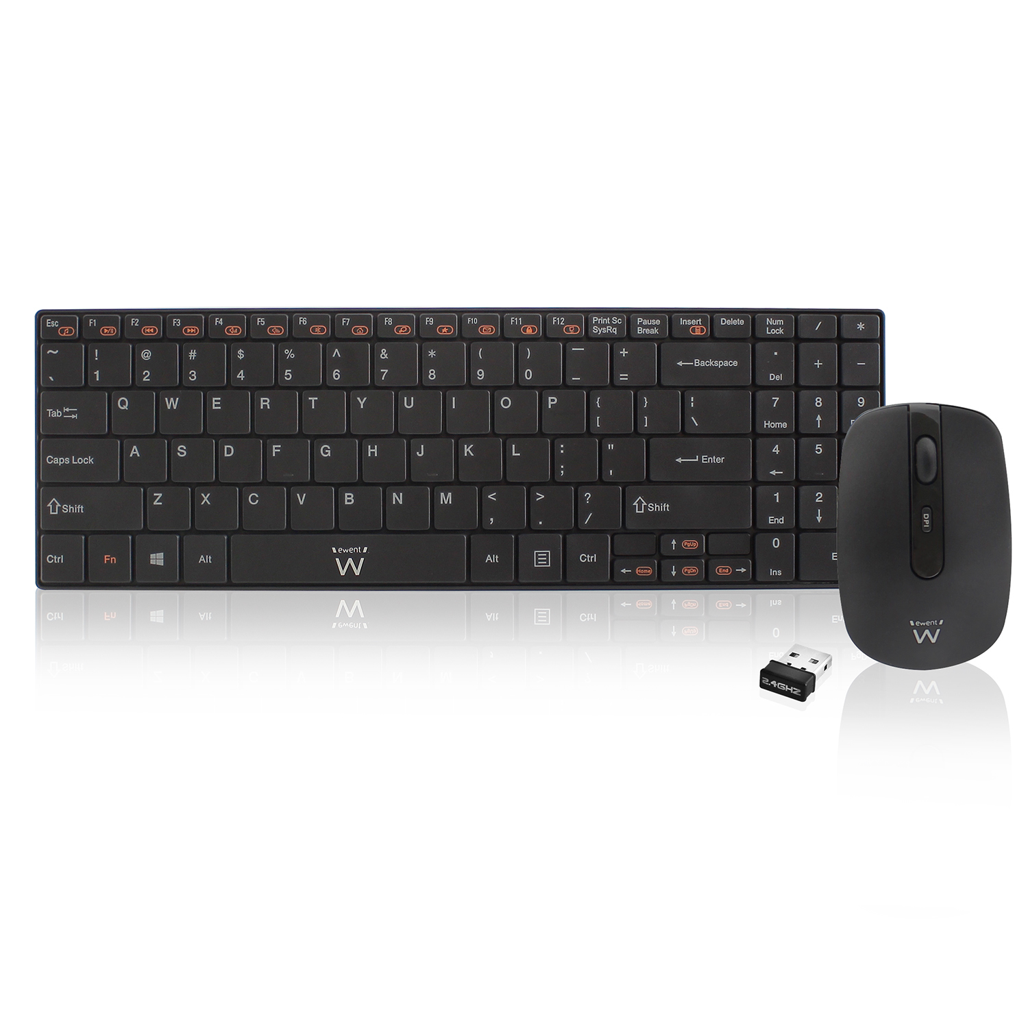 Ewent EW3138 keyboard Mouse included RF Wireless QWERTY Black – image 1