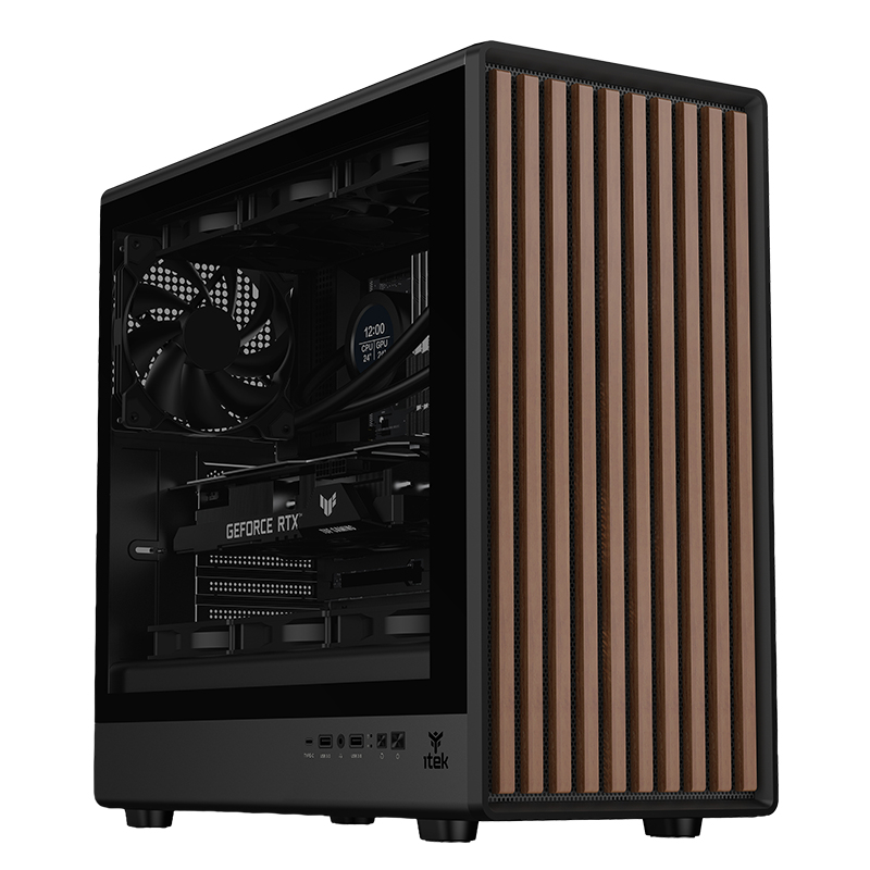 Case WOODY W2B - Gaming Tower- ATX- 4x14cm …