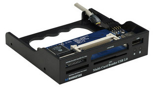 Manhattan 700344 card reader USB 2.0 Internal Black