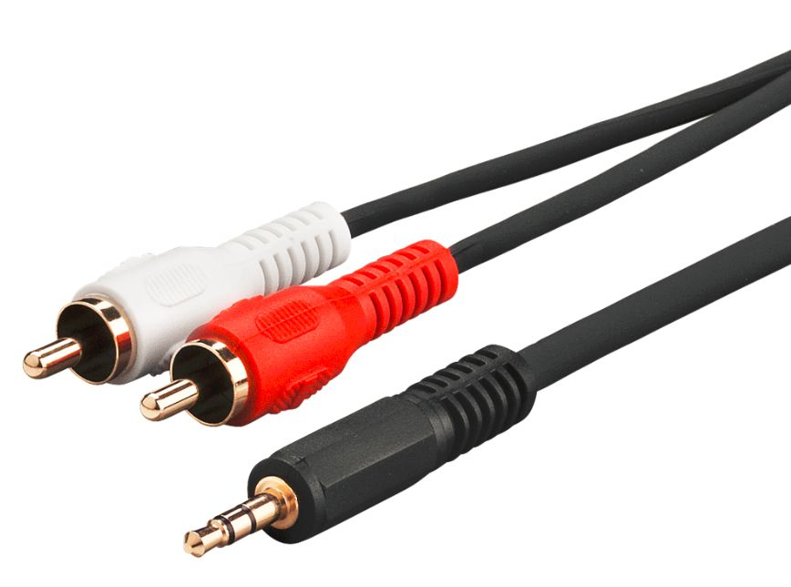 Microconnect AUDLC20G 3.5mm - 2x RCA Ses Kablosu - 20m Siyah