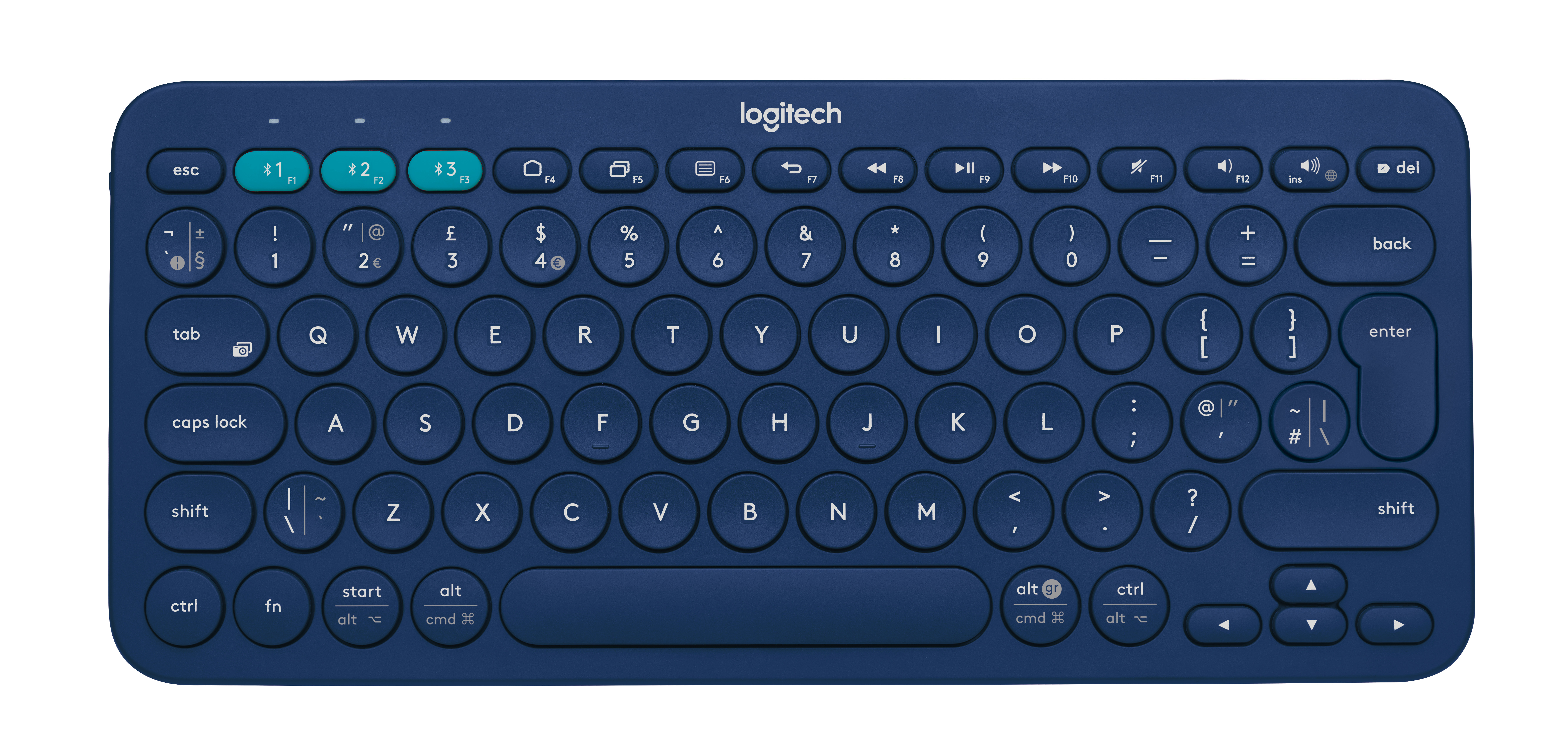 Logitech K380 Multi-Device tangentbord Bluetooth QWERTY Engelsk Blå