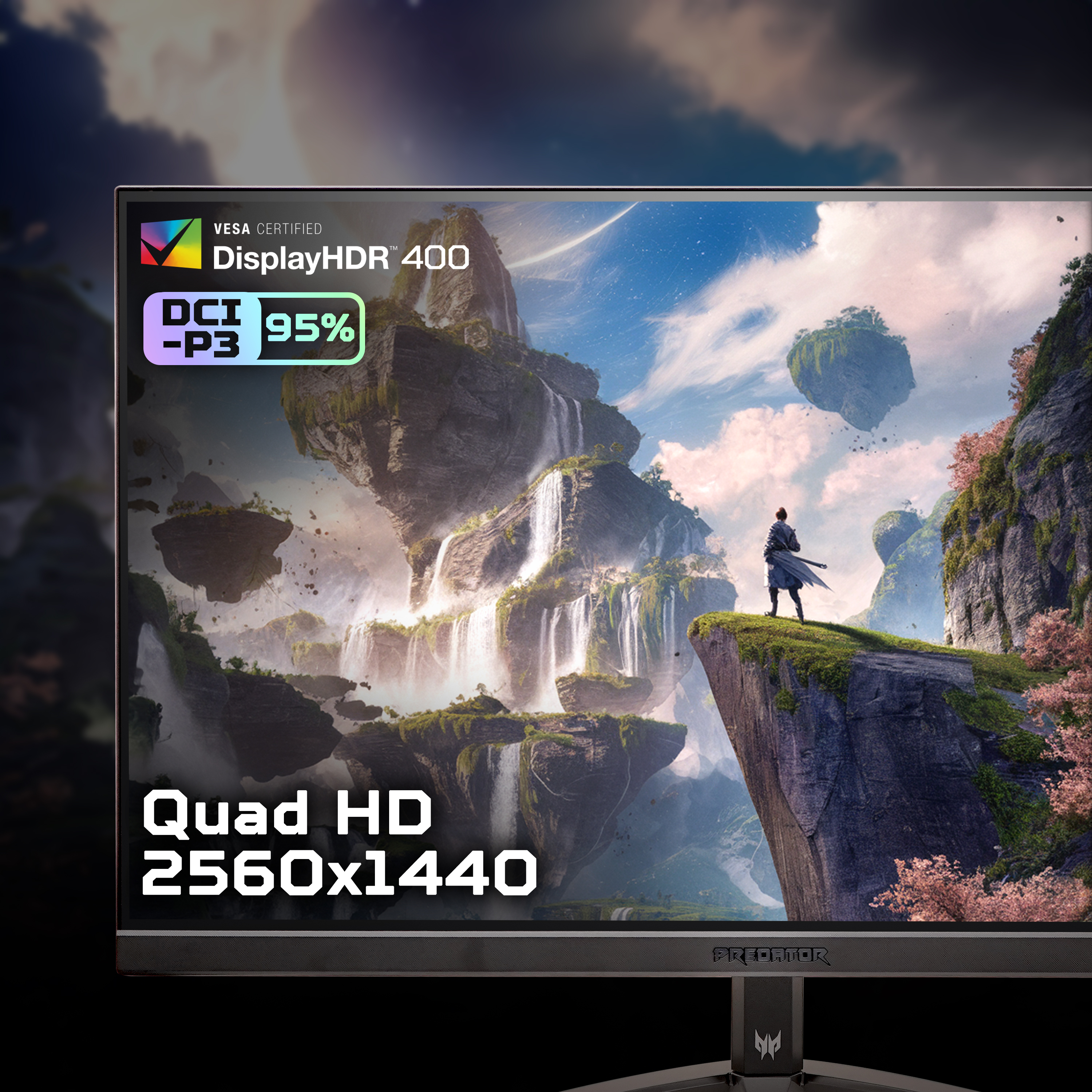 Acer Predator XB273UV3 gaming monitor – 27″, Quad HD, 180Hz, 0.5ms, FreeSync Premium, DisplayHDR 400, HDMI & DP image 3