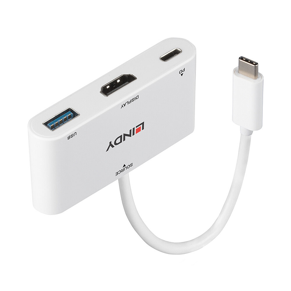 Lindy USB 3.2 Type C to HDMI Converter with USB Type A Port and Power Delivery – image 1