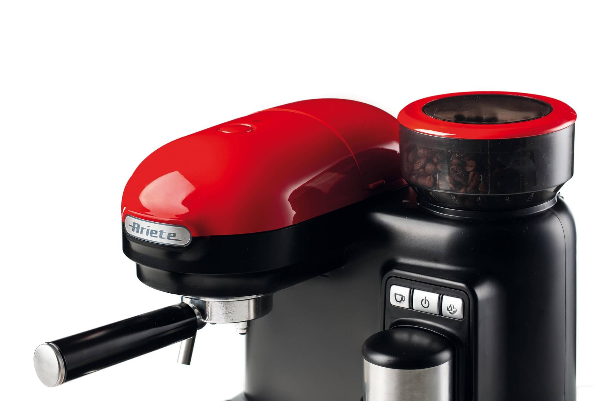 Ariete 1318 Moderna Espresso Machine with Integrated Coffee Grinder, For Coffee Beans and Ground Coffee, Milk Frothing Cappuccino Maker, 1 and 2 Cup Filter, 108 – image 5