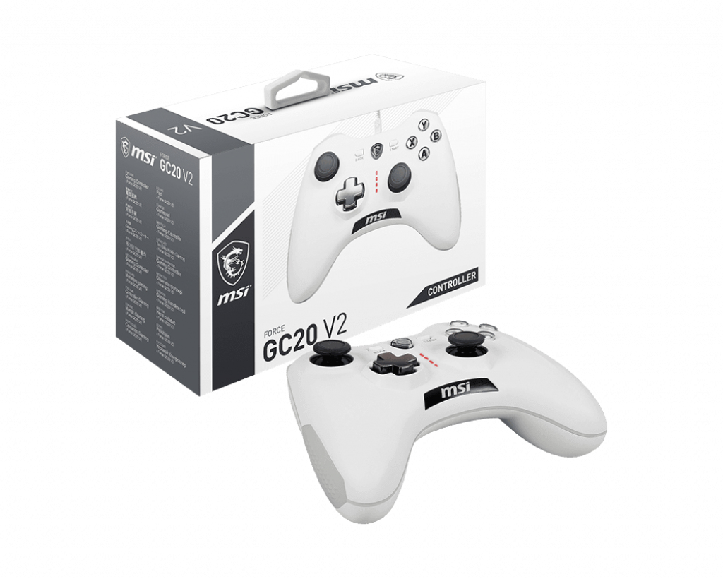 MSI FORCE GC20 V2 WHITE Gaming Controller 'PC and Android ready, Wired, adjustable D-Pad cover, Dual vibration motors, Ergonomic design, detachable cables' – image 5