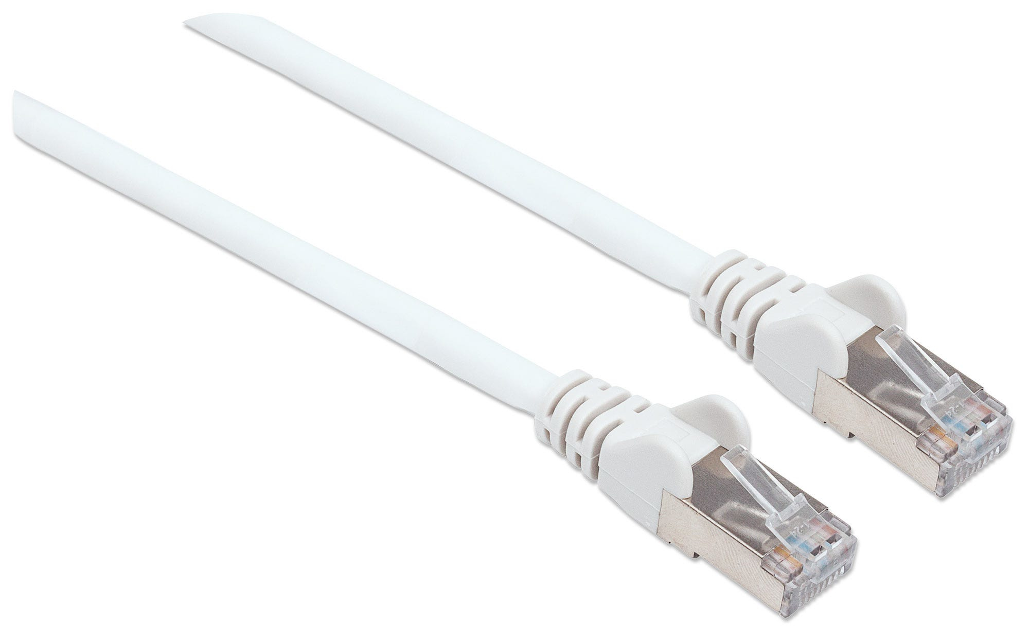 INTELLINET Patchkabel RJ45 S/FTP Cat6 1,0m LSZH Hebels. weiß Patchkabel RJ45
