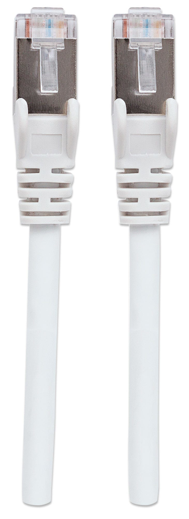 INTELLINET Patchkabel RJ45 S/FTP Cat6 0,5m LSZH Hebels. weiß Patchkabel RJ45