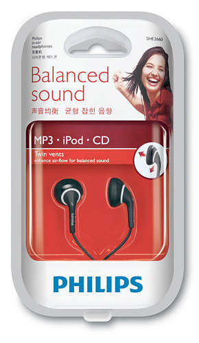 Philips SHE2660/00 headphones/headset Wired In-ear Black – image 1
