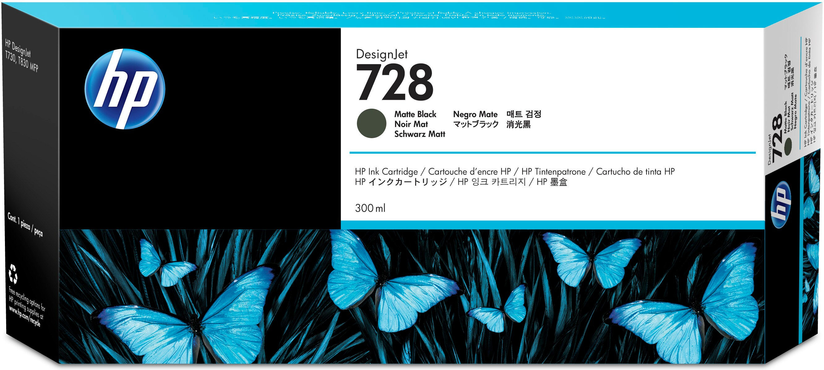 Cartucho De Tinta Hp 728 Negro Mate Original (F9J68A) - F9J68A