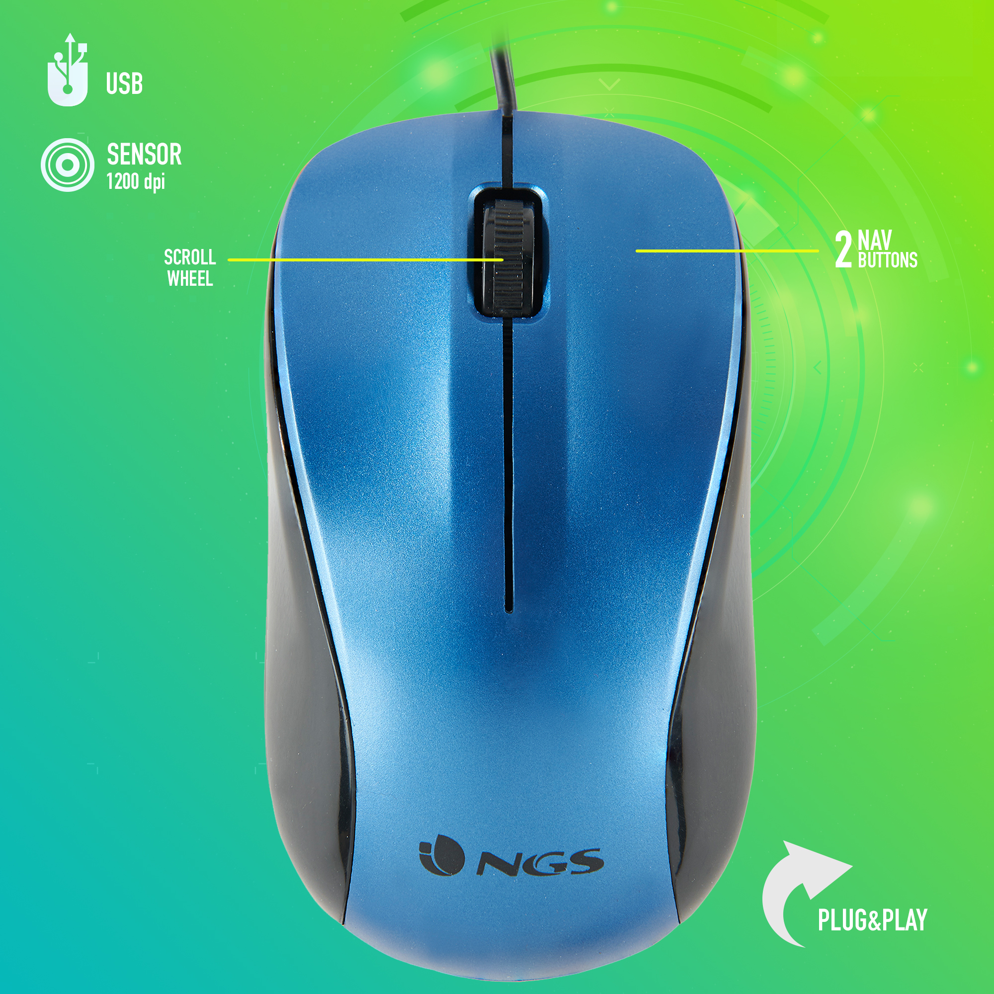 NGS CREW mouse Office Ambidextrous USB Type-A Optical 1200 DPI – image 6