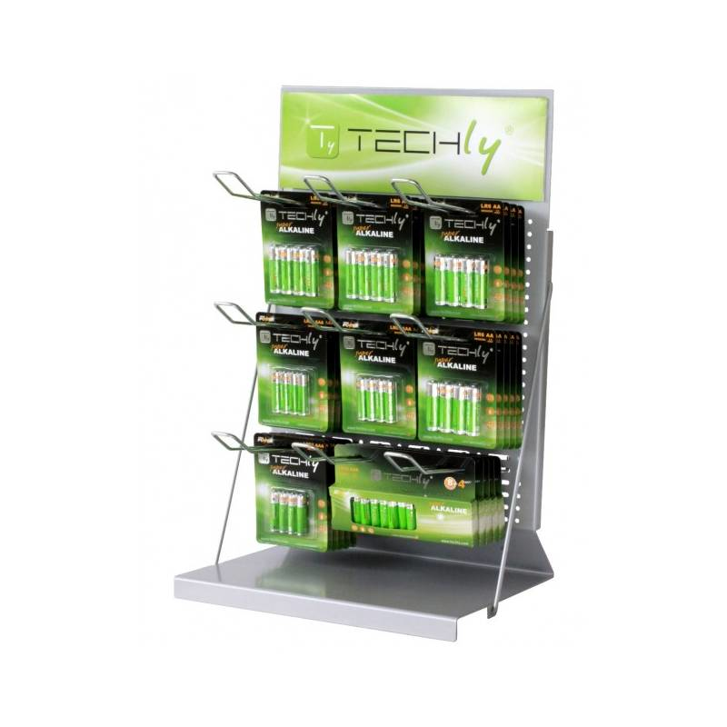 Resim Techly 50cm Gri Metal Kancalı Perakende Teşhir Standı