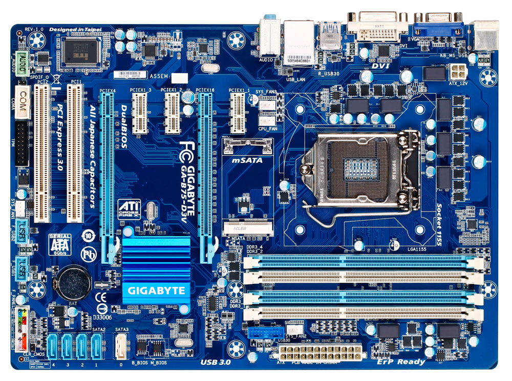 GIGABYTE GA-B75-D3V motherboard LGA 1155 (Socket H2) ATX – image 2