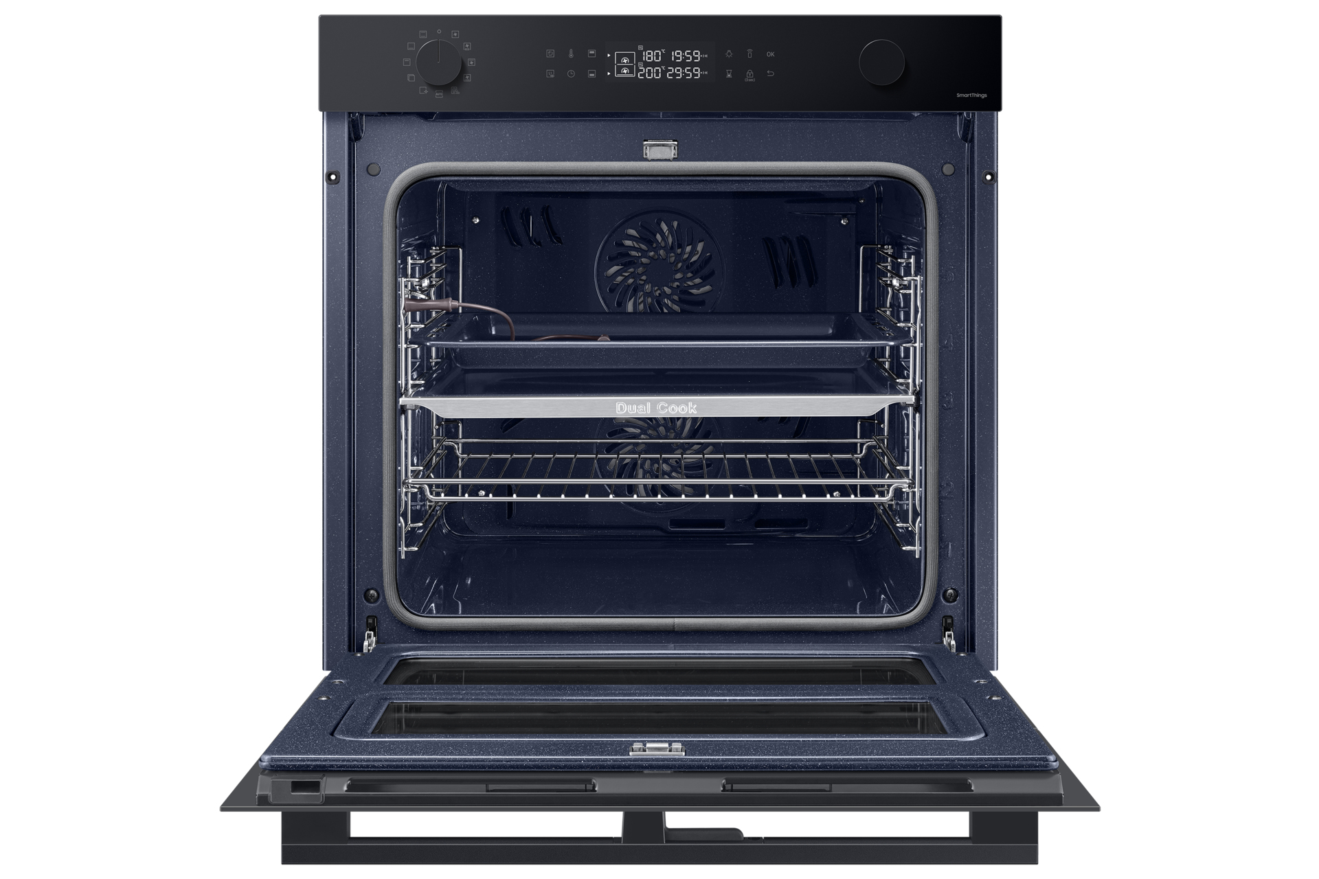 Dual Cook Flex Einbaubackofen, 76 ℓ, A+, Pyrolyse, Schwarzes Glas, Serie 4