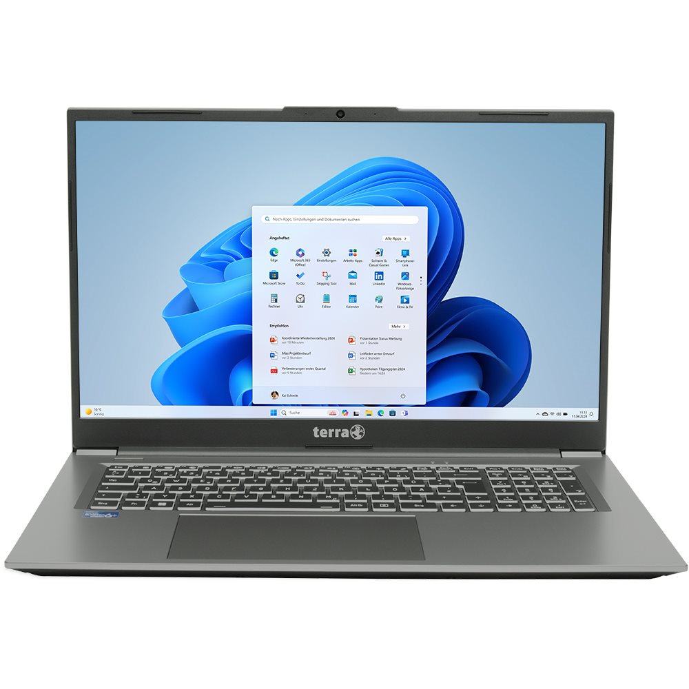 TERRA MOBILE 1717R Intel® Core™ i5 i5-1334U Laptop 43.9 cm (17.3") Full HD 16 GB DDR4-SDRAM 1 TB SSD Wi-Fi 6 (802.11ax) Windows 11 Home German Grey