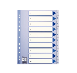 Esselte 100135 intercalare Indice a linguetta numerico Polipropilene (PP) Blu, Bianco
