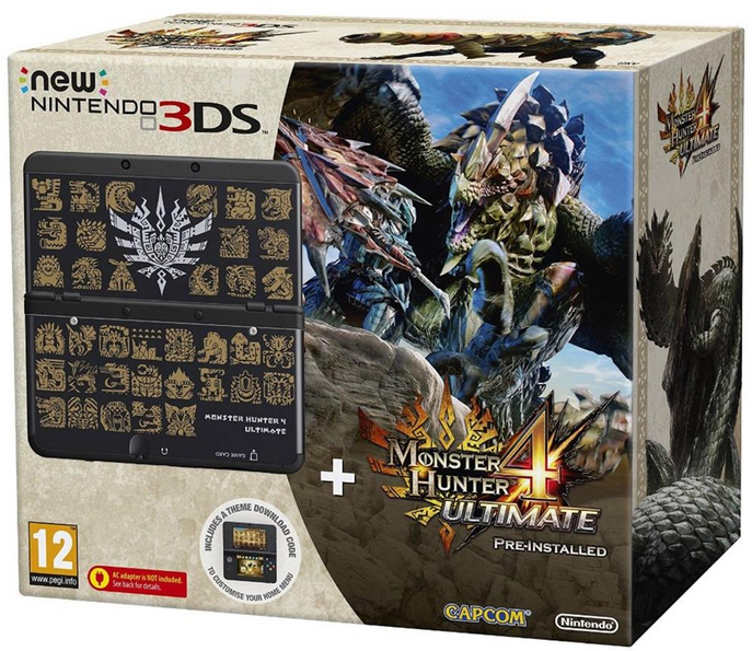 Nintendo New 3DS + Monster Hunter 4 Ultimated + Coverplate — vue 1 sur 2