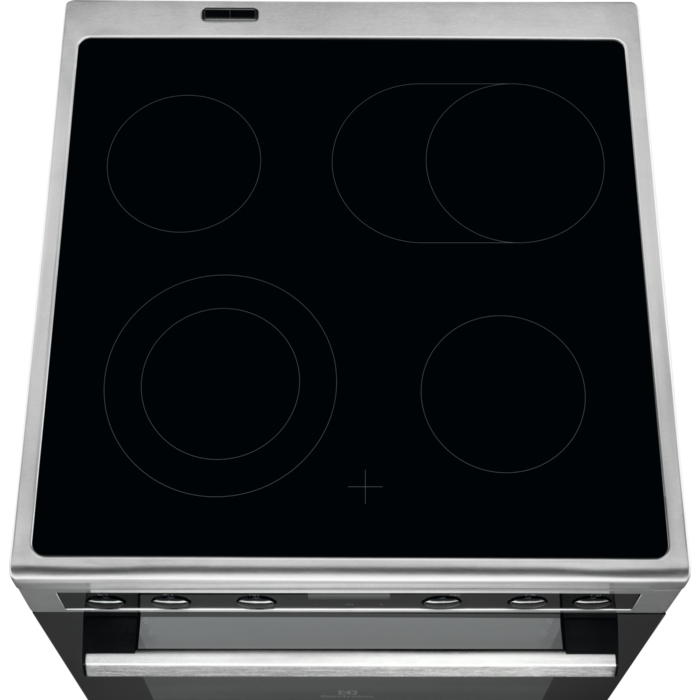 Electrolux LKR66020MX cooker Freestanding cooker Electric Ceramic hob Black, Silver – image 2