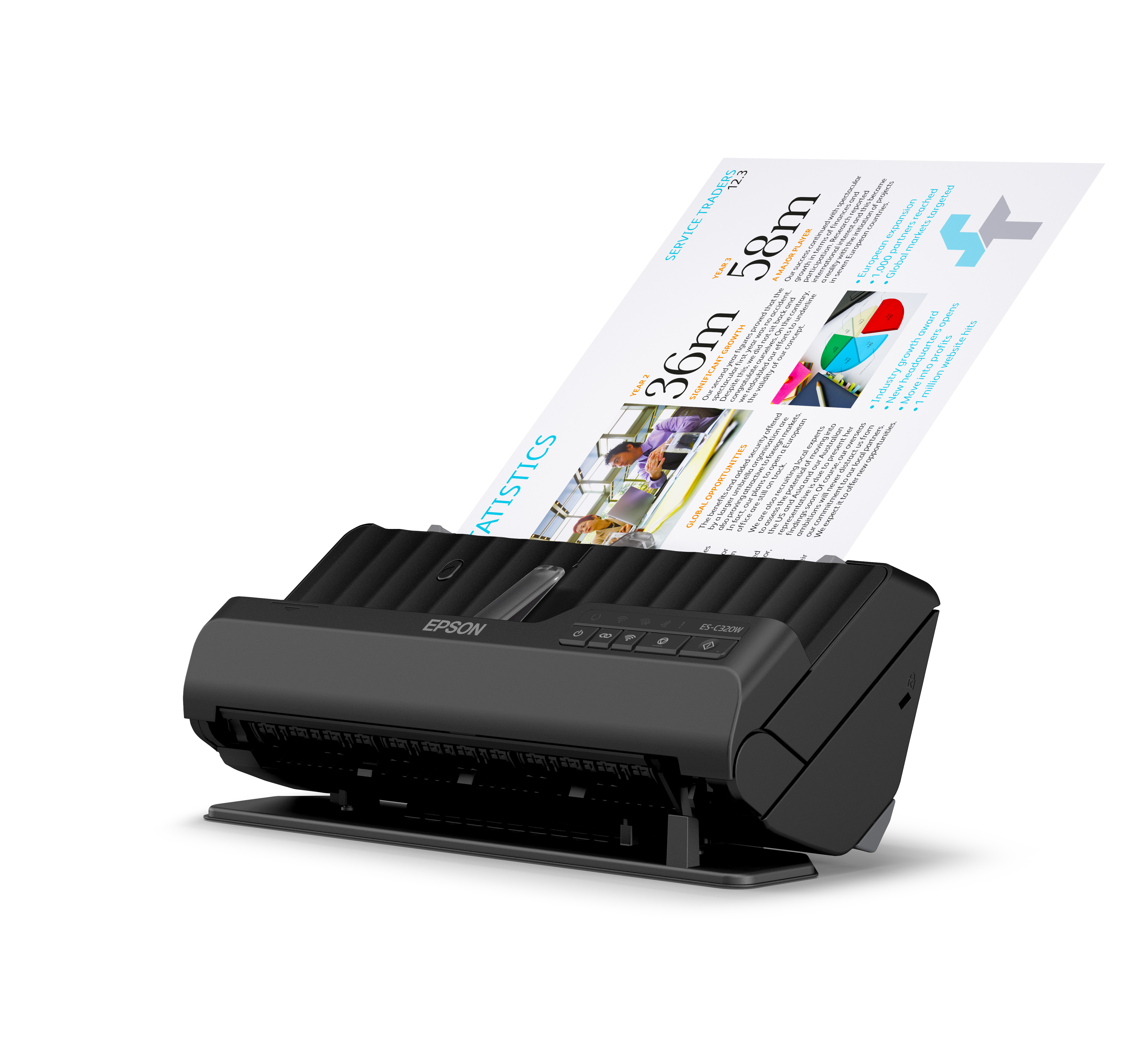 Epson ES-C320W. Maximum scan size: 215.9 x 3048 mm, Optical scanning resolution: 600 x 600 DPI, Input colour depth: 30 bit