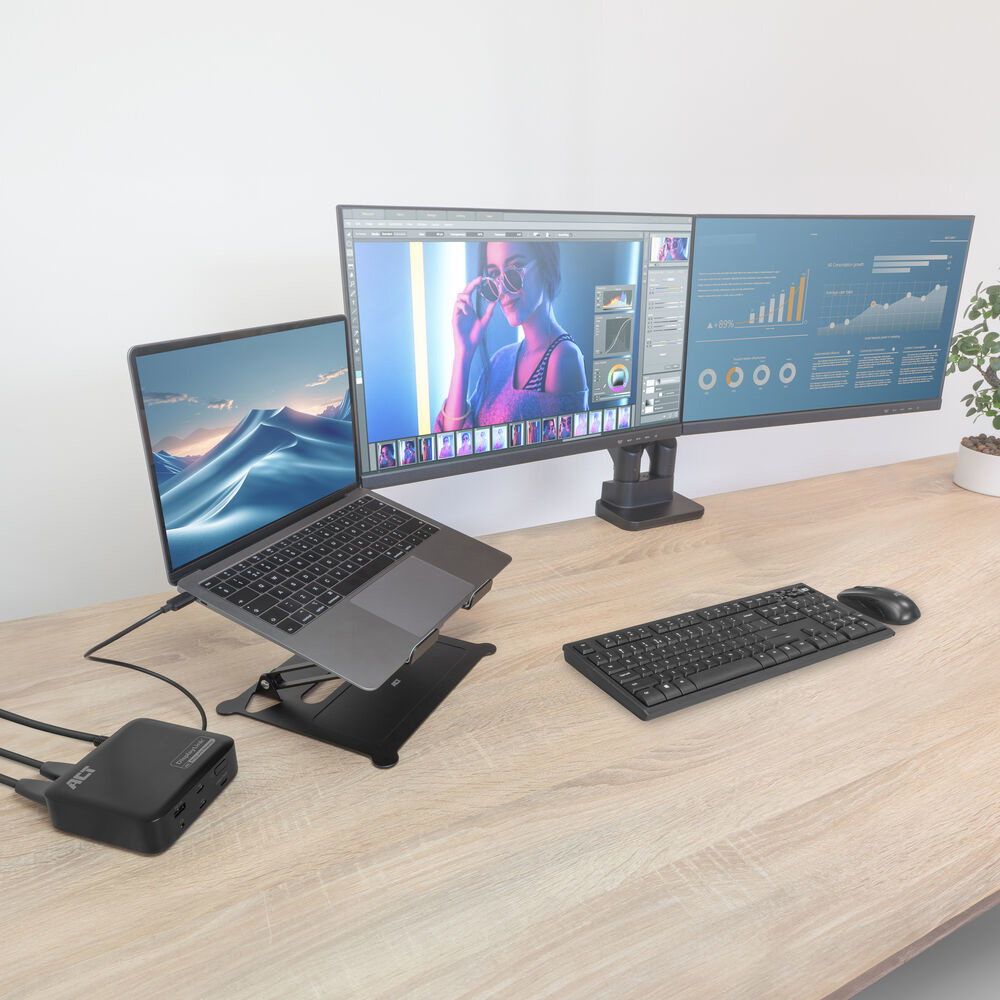 ACT Universal USB-C Docking Station 4K, for 2 HDMI/DisplayPort monitors, DisplayLink, compact design – image 5