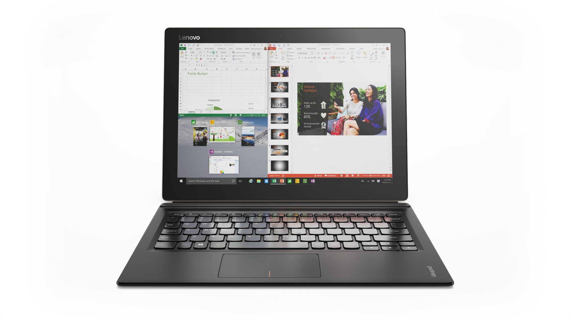 Lenovo IdeaPad Miix 700 Intel® Core™ m5 128 GB 30,5 cm (12") 4 GB Wi-Fi 5 (802.11ac) Windows 10 Pro Nero