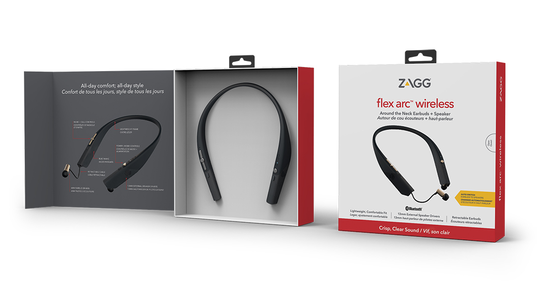 ZAGG Flex Arc Headset Wireless Neck-band Bluetooth Black, Gold image 5
