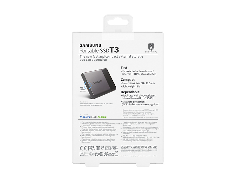 Samsung T3 500 GB USB Type-A 3.2 Gen 1 (3.1 Gen 1) Black, Silver image 8