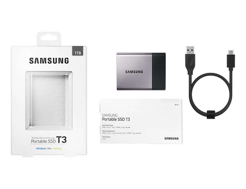 Samsung Portable T3 1 TB USB 3.2 Gen 1 (3.1 Gen 1) Black, Silver image 11