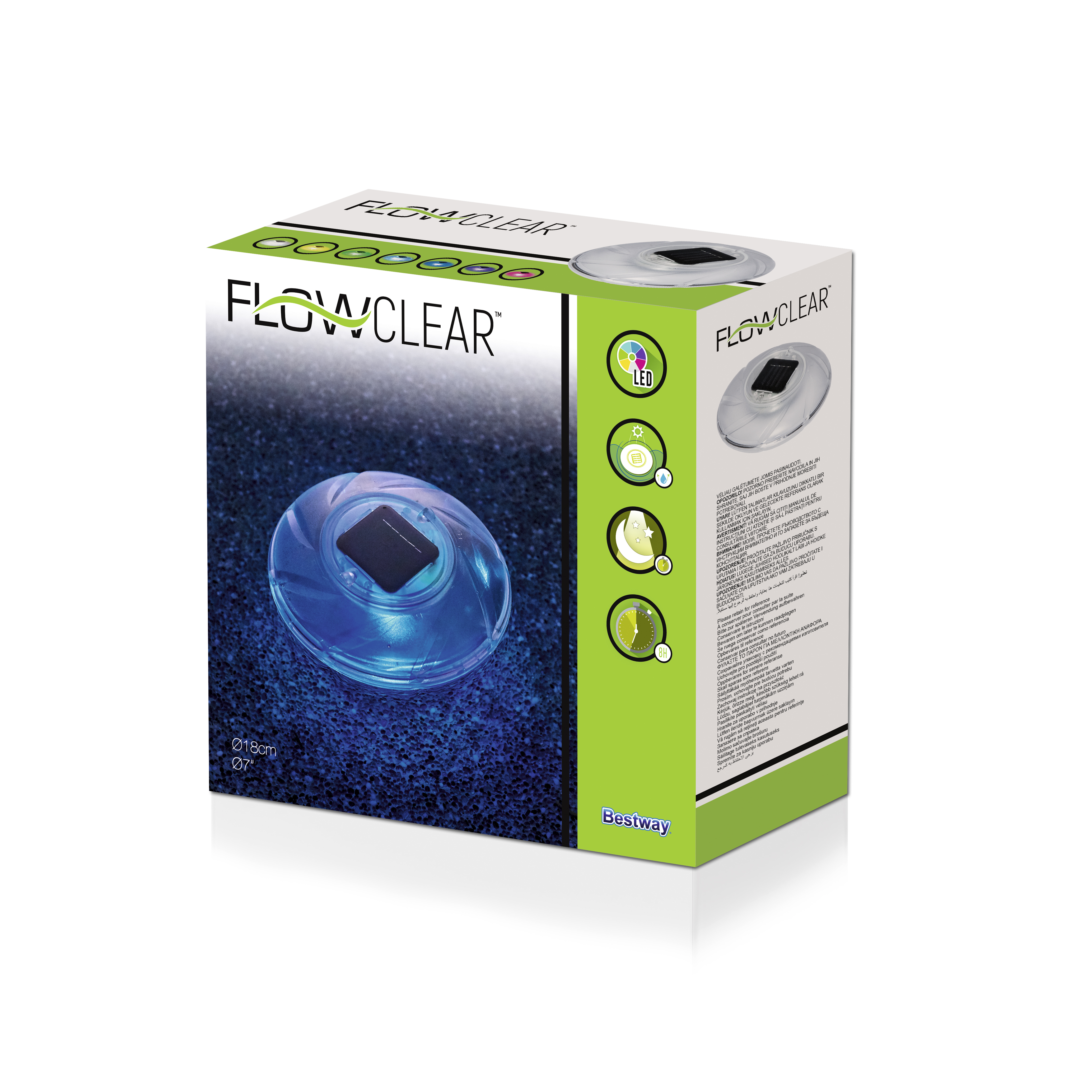 صورة Bestway Solar-Float Lamp - شفاف, LED, متعدد الألوان, 18 سم