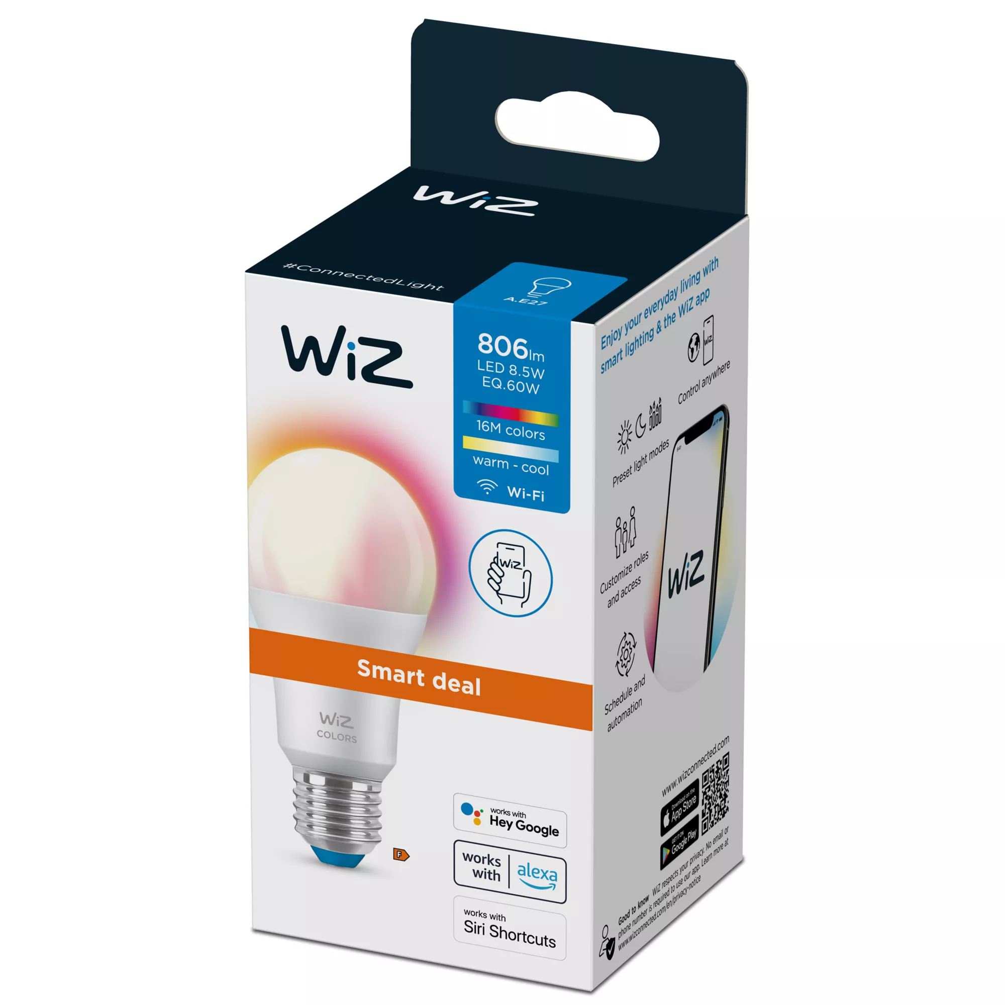 WiZ Bulb 8.5W (Eq.60W) A60 E27 – image 2