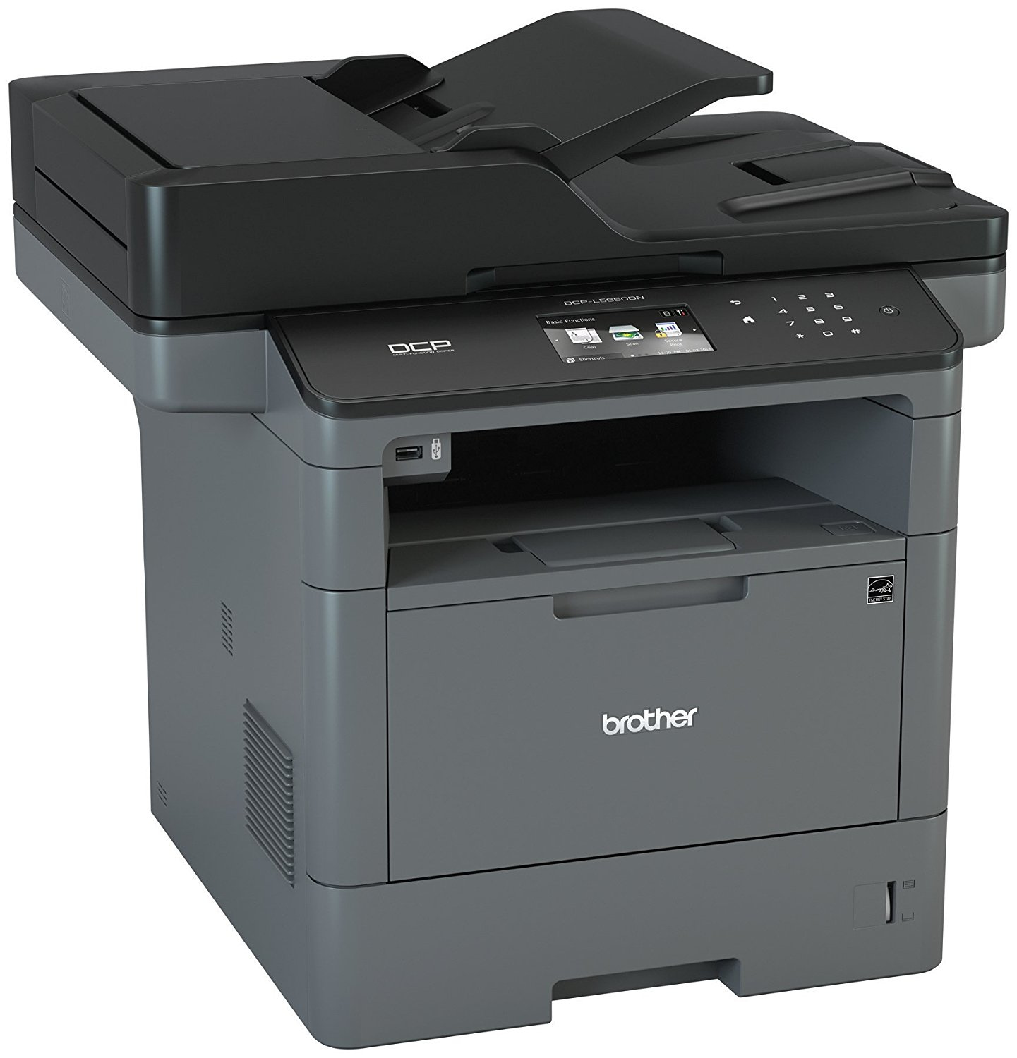 Brother DCP-L5650DN - Multifunction printer - B/W - laser - Legal (8.5 in x 14 in) (original) - A4/Legal (media) - up to 42 ppm (printing) - 300 sheets - USB 2.0, Gigabit LAN