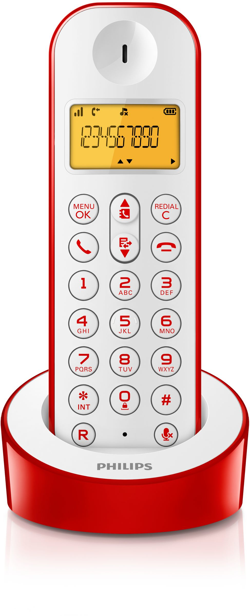 Philips D1201WR/96 telephone DECT telephone Caller ID Red, White – image 2